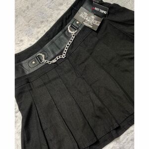 NWT Y2K Vintage Royal Bones Daang Goodman (Tripp) Black Pleated Skirt Women's XL